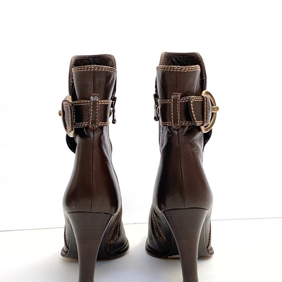 Coach Nancie Dark Brown Leather Zip Up Boot Made in Italy Womens size 10 - Picture 2 of 9